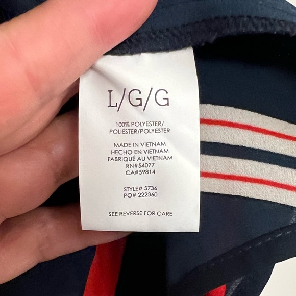 EUC CAbi #5736 Navy Blue Hold Up Buckle Print
Sleeveless Top - Picture 3 of 5